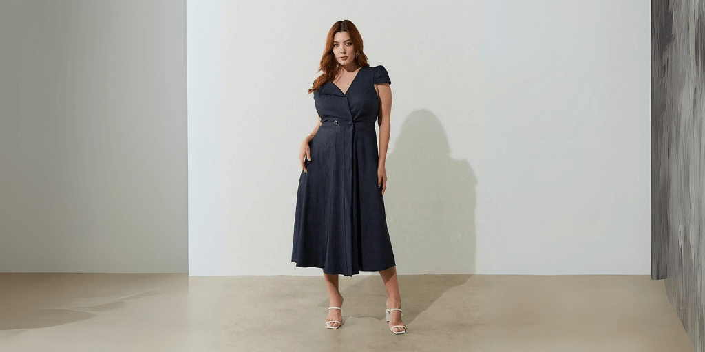 Vestido Camisa Azul Marinho