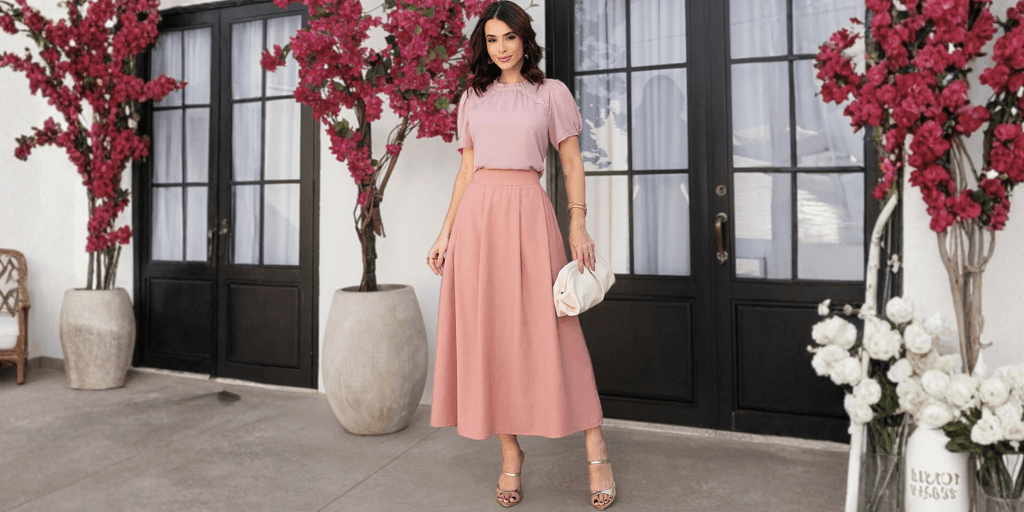 Conjunto Evangélico Saia e Blusa Para Congresso